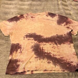 American Eagle Outfitters Tie-Dye Short Sleeve Tee - Brown and Tan